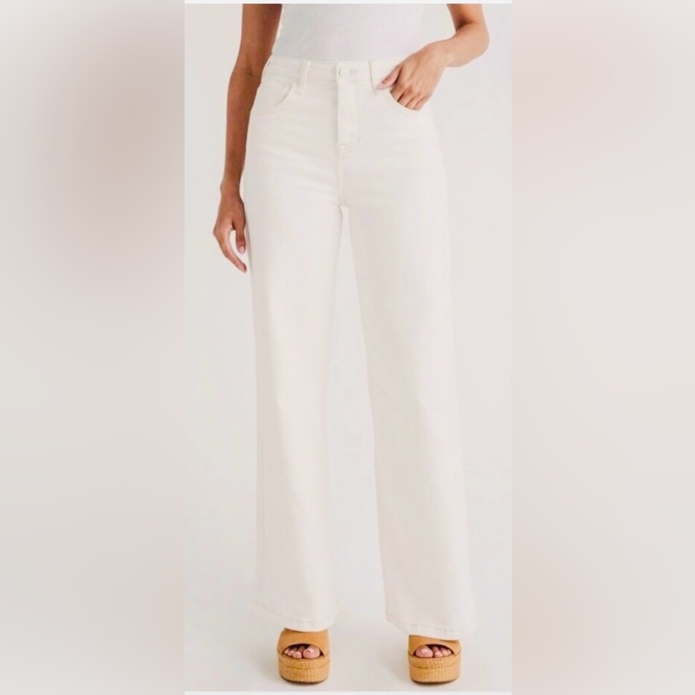Risen Lola Wideleg Full Length Jeans cream 25